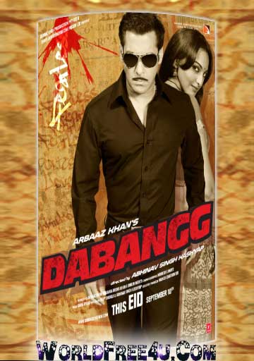 Poster Of Hindi Movie Dabangg (2010) Free Download Full New Hindi Movie Watch Online At worldfree4u.com