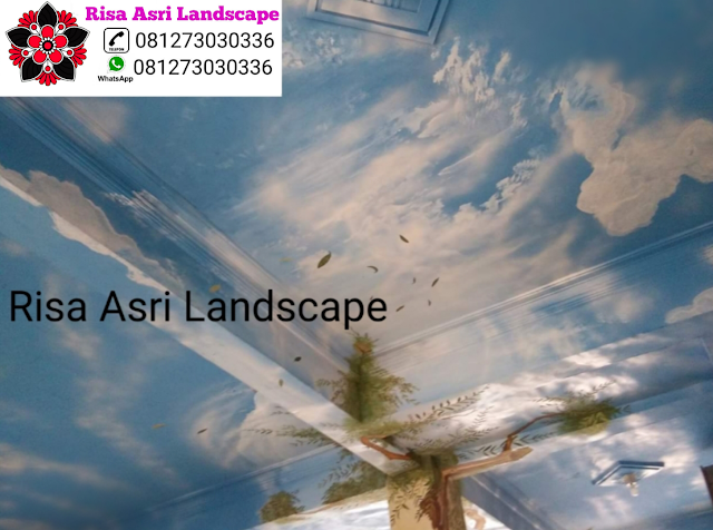 Risa Asri Landscape - Cat Wash Motif Marmer kayu