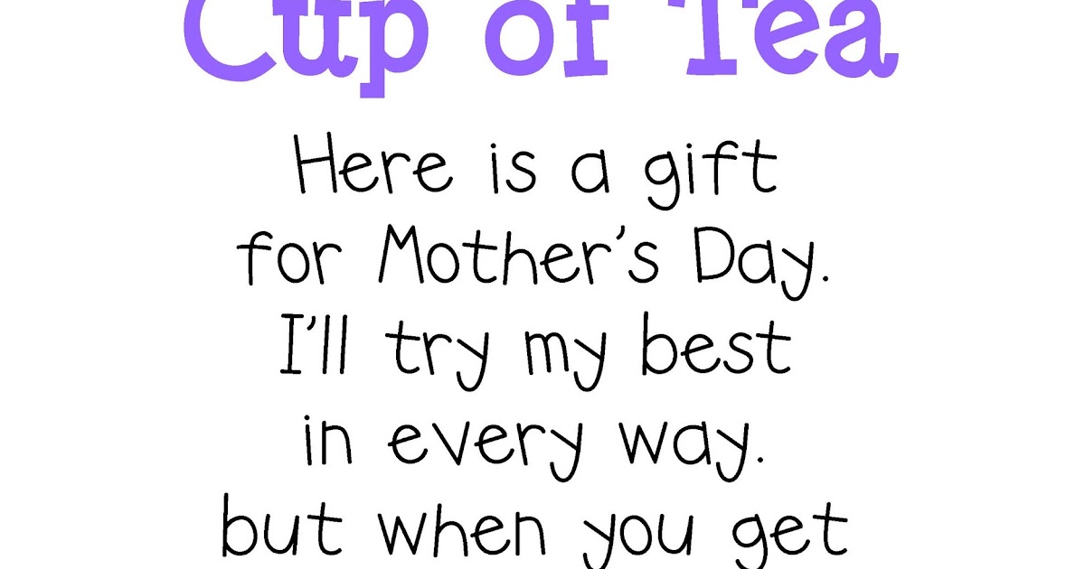 Freebie A New Mother 39 S Day Poem Amp Poster And Tea Party Decoration