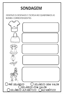 Ditado diagnóstico alfabetização