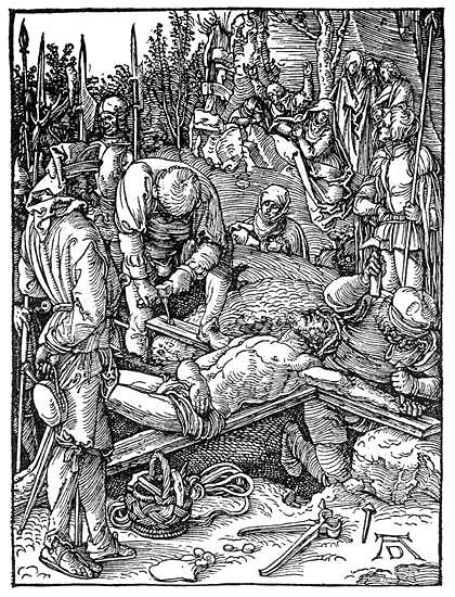 Cristo inchiodato alla croce - Piccola Passione 1511 - Albrecht Dürer - British Museum Londra