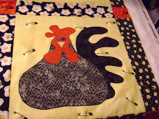 Goofy Chicken quilt block