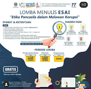 Lomba esai etika pancasila lapasilaum