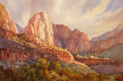 5 Minutes of Fame painting of Zion Naitonal Park by Roland Lee