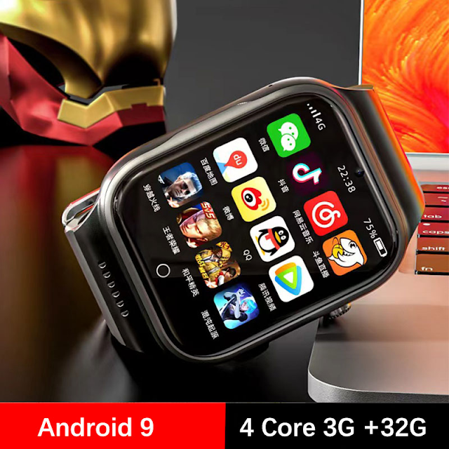 LZAKMR 4G Android Square Screen Smartwatch