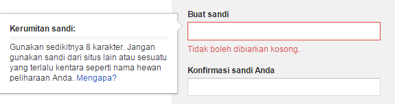 Membuat Sandi / Password Gmail