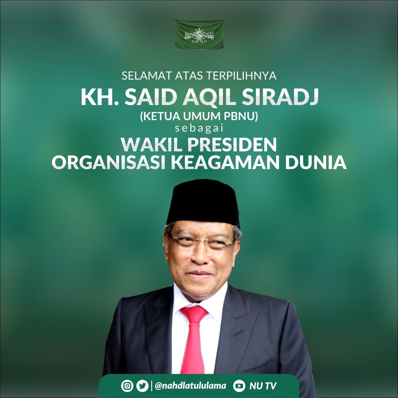Selamat Atas Terpilihnya Prof. Dr. KH. Said Aqil Siroj, MA Wakil Presiden Religion for Peace