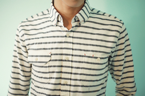 Striped Long Sleeves with Chest Pockets