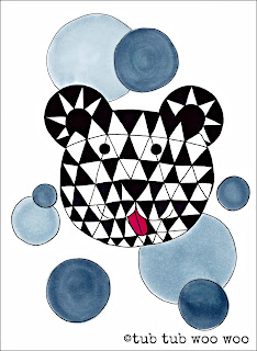 Triangle pattern bear illustration