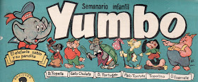 Encabezado de las primeras portadas de Yumbo, con personajes recurrentes