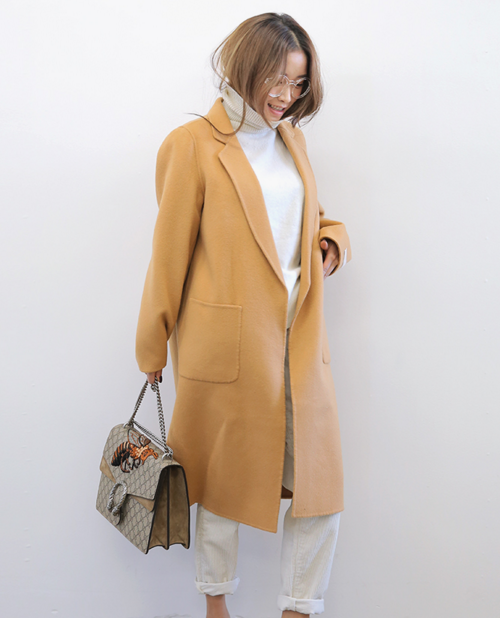 Patch Pocket Detailed Notched Collar Coat