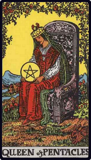 The Queen of Pentacles - Tarot Card from the Rider-Waite Deck