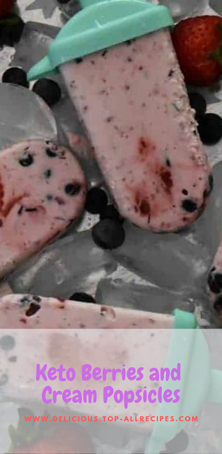 Keto Berries and Cream Popsicles