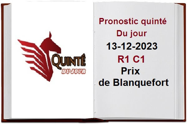 Pronostic quinté du Mercredi 13 Décembre  2023