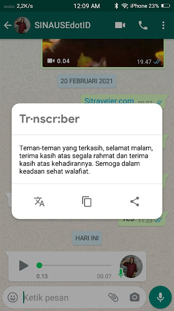 Cara Mengubah Voice Note ke Teks di WA