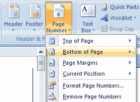 Cara Membuat Nomor Halaman (Otomatis)Pada Microsoft Word 2007 