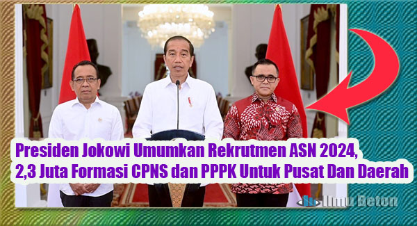 Presiden Jokowi Umumkan Rekrutmen ASN 2024, 2,3 Juta Formasi CPNS dan PPPK Untuk Pusat Dan Daerah