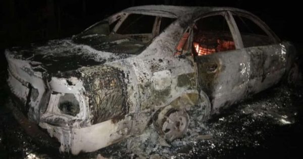 Konslet, Sedan Audi Full Modif Ludes Terbakar di Tlogowungu Pati