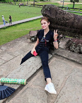 Lucy Hale in Cambodia for vacation