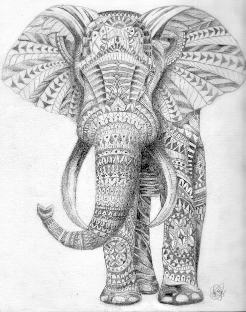 Adult Coloring Pages Elephant Tribal Elephant Coloring Pages