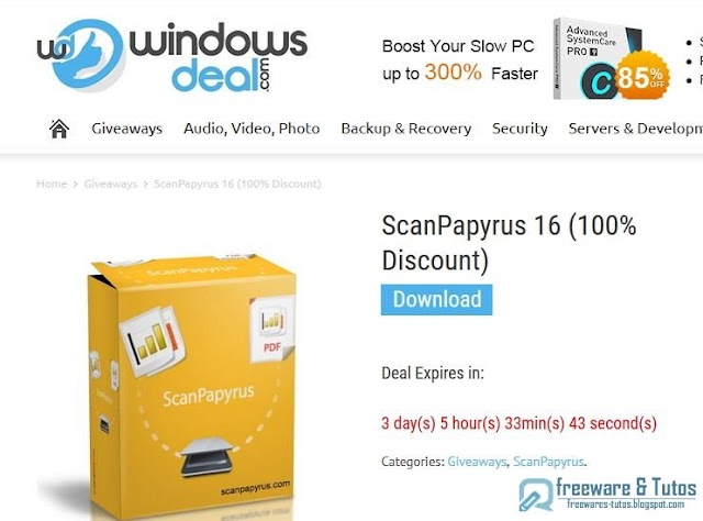 Offre promotionnelle : ScanPapyrus gratuit !