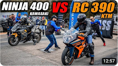 ninja 400 vs rc 390 drag race