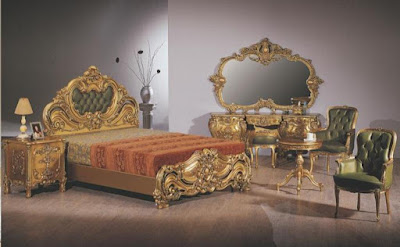 gambar set tempat tidur mewah kayu jati jepara warna custom alami andre furniture 085292602349