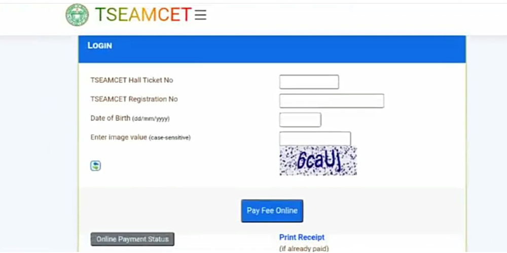 Eamcet Counseling Registration for TS Eamcet Counselling