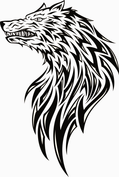 DISEÑOS DE tatuajes imagen LOBO TRIBAL