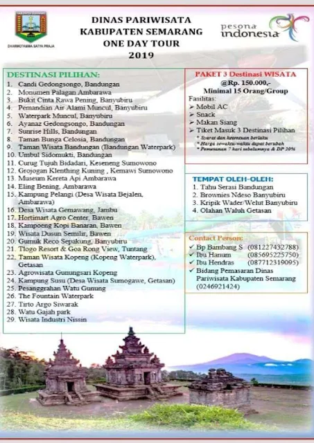 wisata kabupaten semarang paket harga one day tour 2019