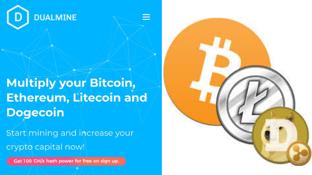 Earn free bitcoin and the other cryptocurrency with mining site Dualmine 