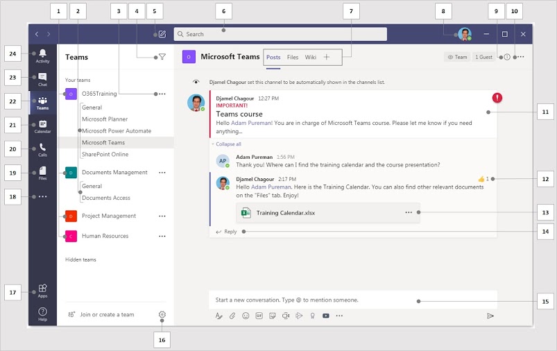 Microsoft Teams Desktop Application Interface