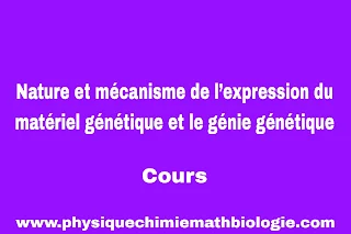 Cours SVT 2 BAC-Unité 2 : Nature et mécanisme de l’expression du matériel génétique et le génie génétique PDF