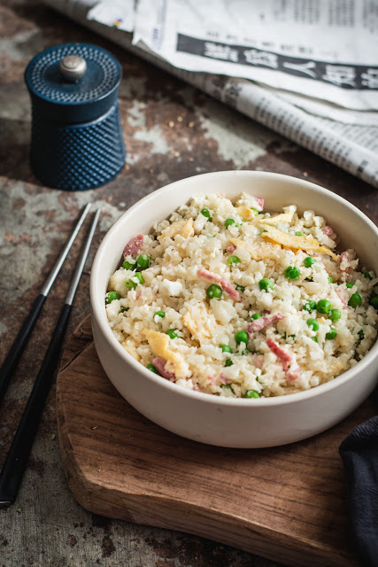 "Riz" de chou-fleur à la cantonaise