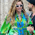 Miley Cyrus in Green Shirt Dress at Out in Miami Beach