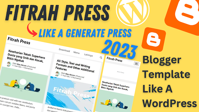 Blogger Premium Template Like A Generate Press - WordPress Alternative