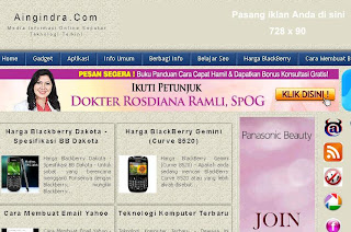 Aingindra.com - informasi harga blackberry dan cara membuat blog