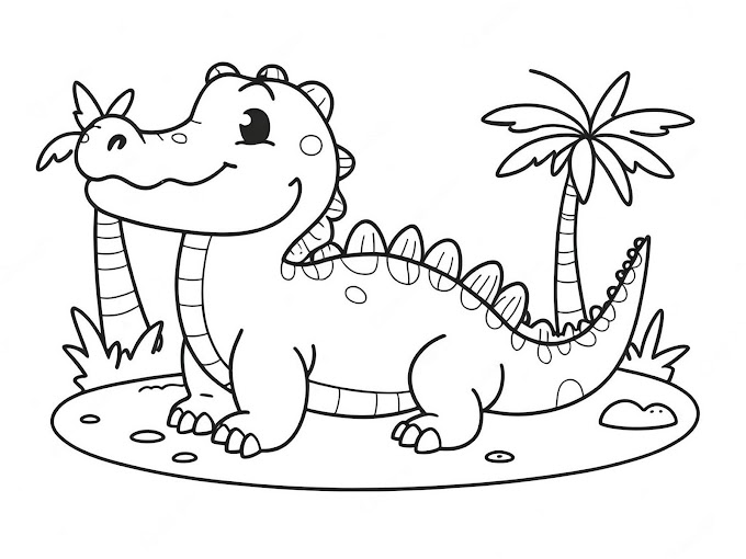 Crocodile Coloring Page  