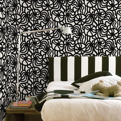 Home wallpaper murals - Black And White Bedroom Wallpaper Design Ideas