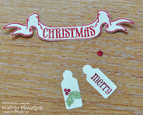holly christmas card tag punch