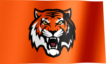 The waving fan flag of Amur Khabarovsk with the logo (Animated GIF)
