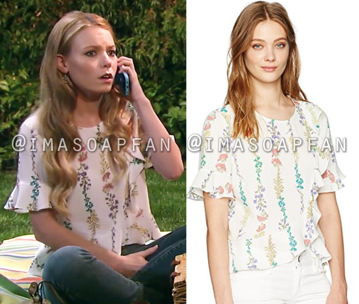 Nelle Hayes, Chloe Lanier, Ruffled Wildflower Print Top, General Hospital, GH