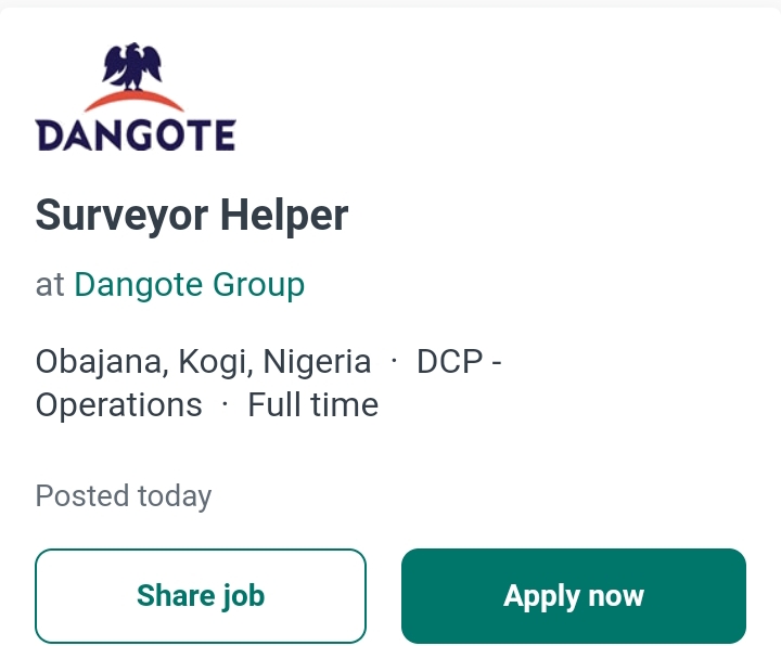 Job Alert: Opportunity for SSCE Holders at Dangote Company
