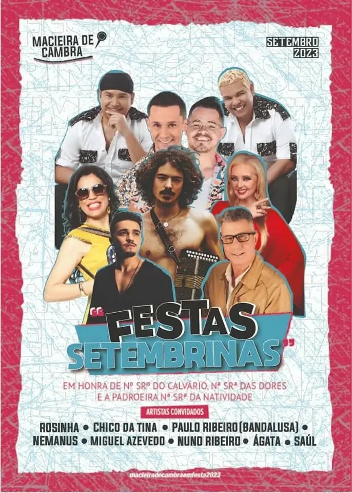 Cartaz Festas Setembrinas 2023 em Vale de Cambra