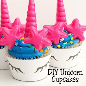 Easily take store bought cupcakes and turn them into beautiful unicorn cupcakes perfect for your Unicorn party.