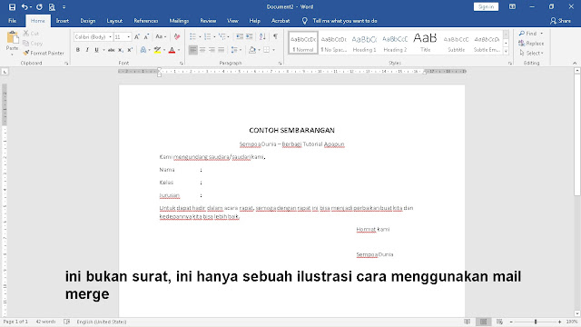 6 Langkah Cara Membuat Mail Merge