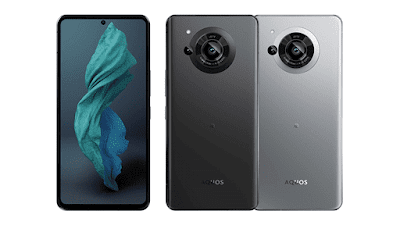 「AQUOS R7」のカラー。左から順にブラック、シルバー