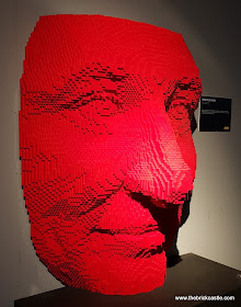 The Art Of The Brick red face mask huge model head LEGO brick model