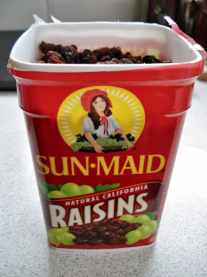 Sun Maid Raisins in the tub