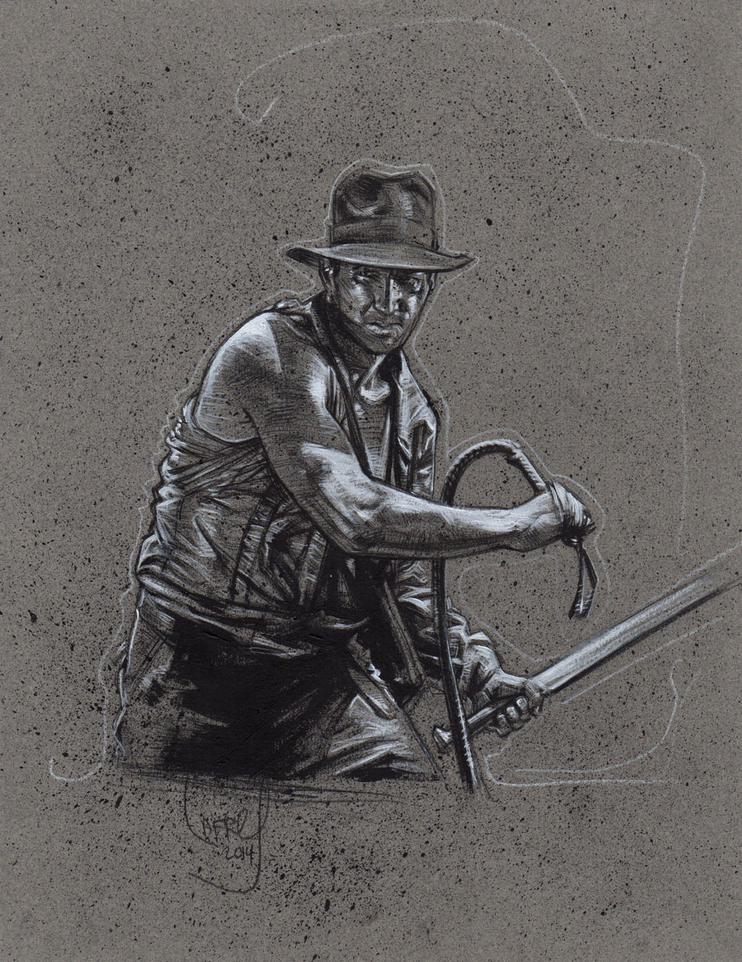 Indiana Jones Drawing, Artwork is Copyright © 2014 Jeff Lafferty